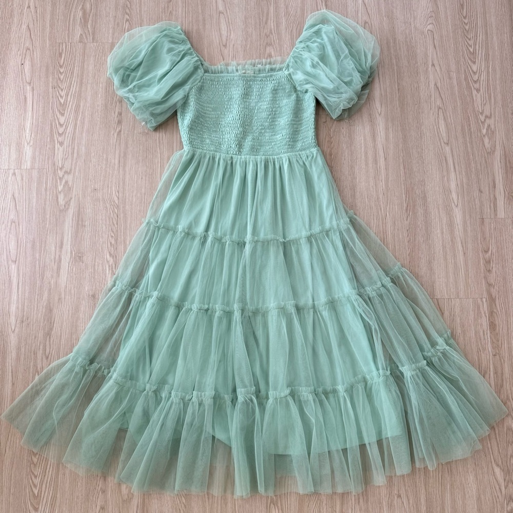 Pinkblush tulle mint sage midi dress nwt - Picture 7 of 7
